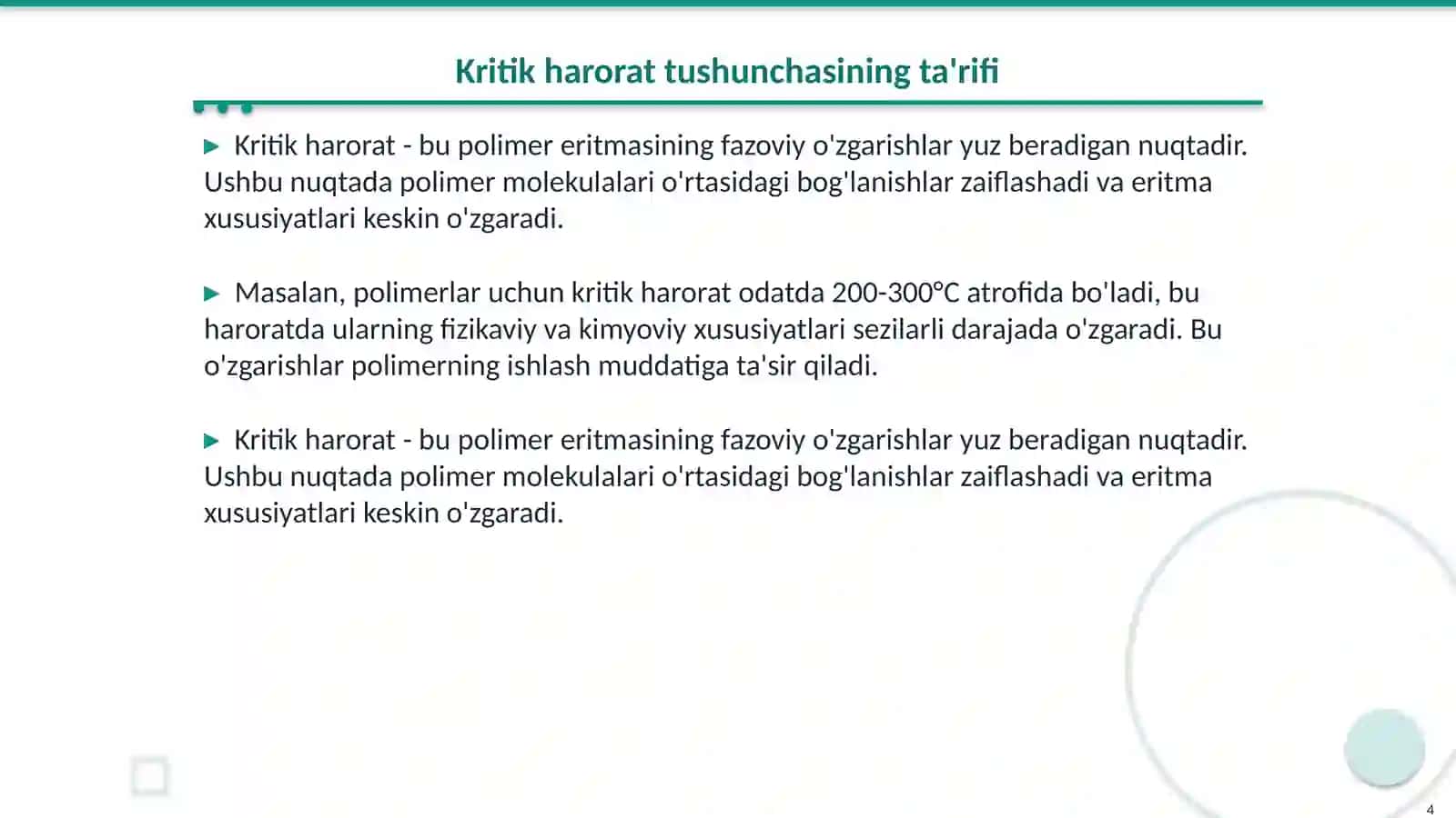 Polimer eritmalarning kritik haroratlari 4