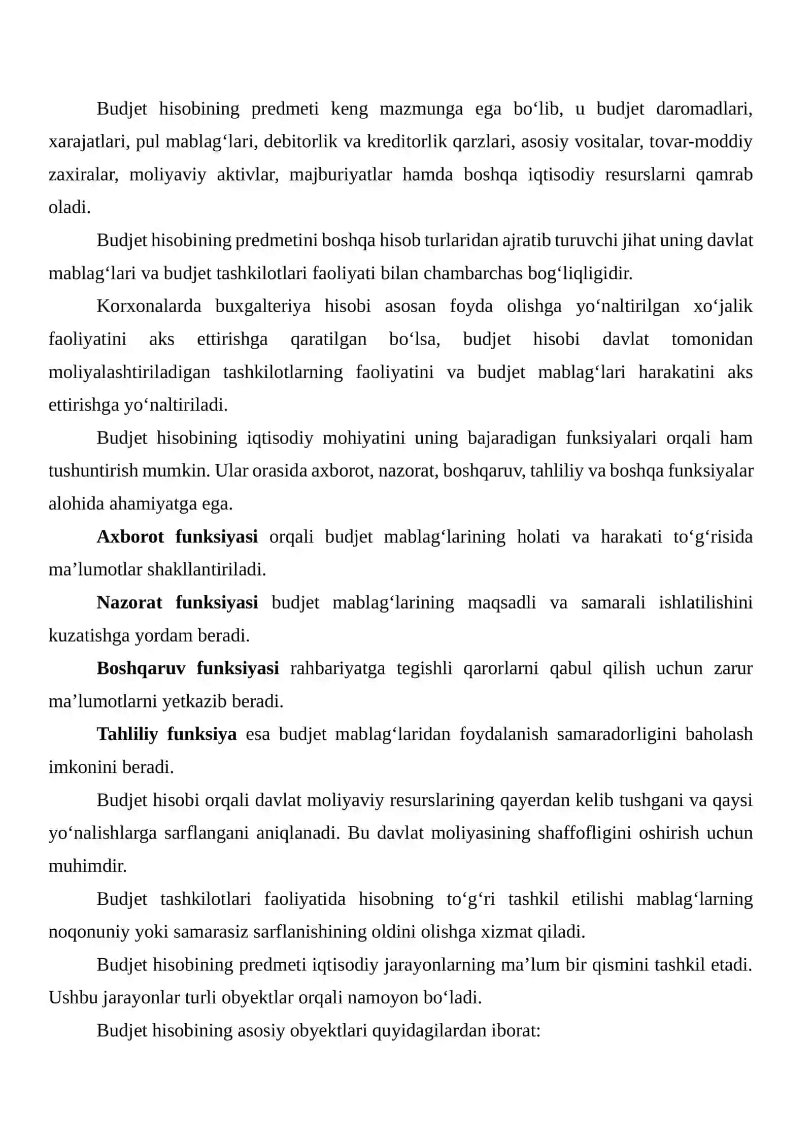 BUDJET HISOBI FANINING PREDMETI, USLUBIYOTI VA METODLARIGA QIYOSIY TAVSIF 4
