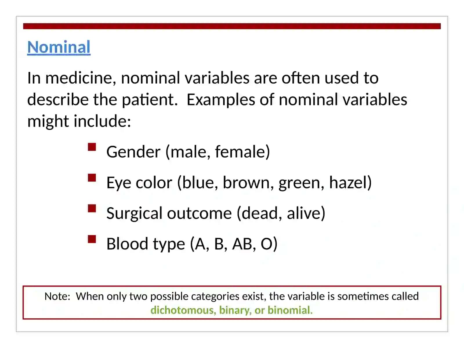 "Types of Variables" 4