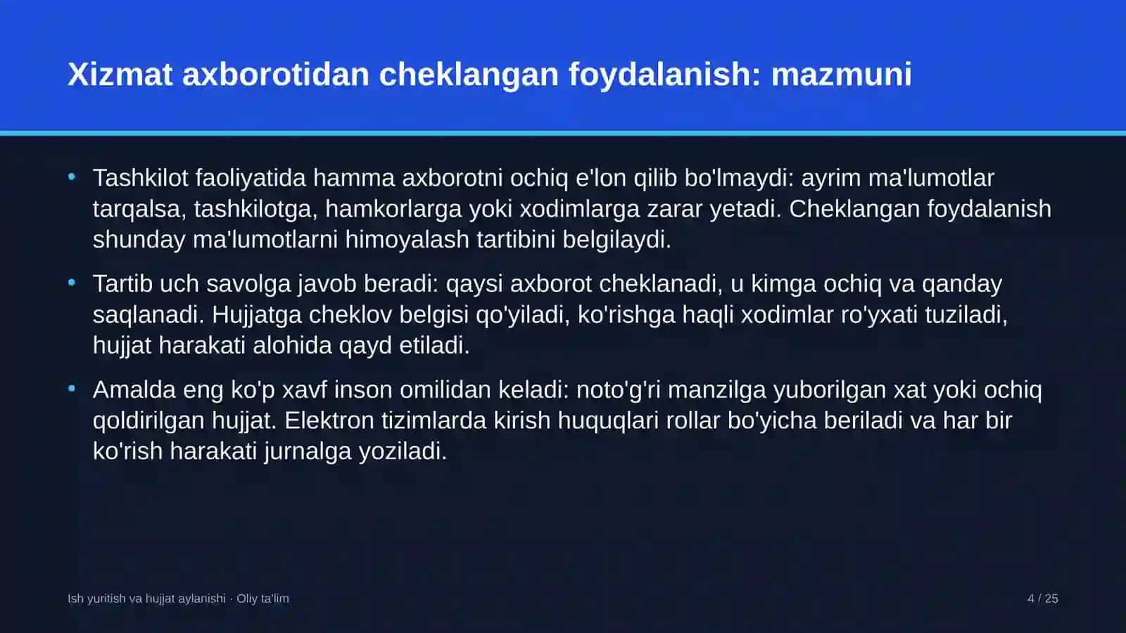 maxsus maktab internatlarda xizmat axborotidan cheklangan foydalanish 5250 4