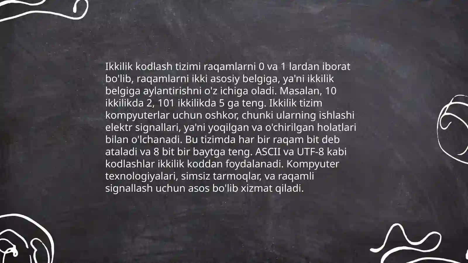 Sonli ma'lumotlarni kodlash usullari 4