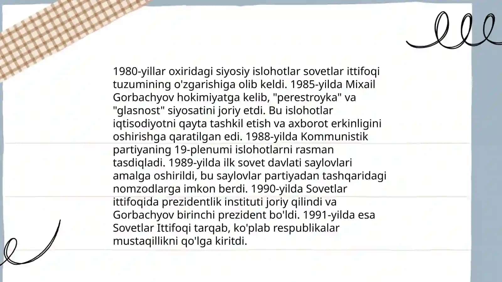 Mustaqillikka erishish arafasida Õzbekistondagi ijtimoiy-siyosiy jarayonlar 4
