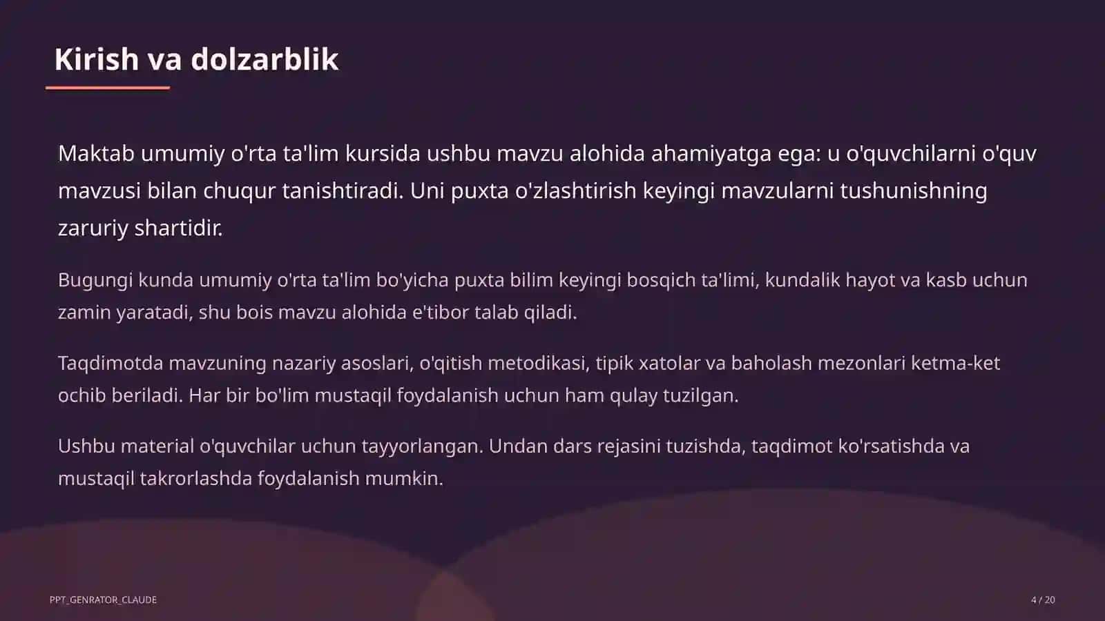 Dolzarb mavzular — maktab va o'qituvchilar (2026) 4