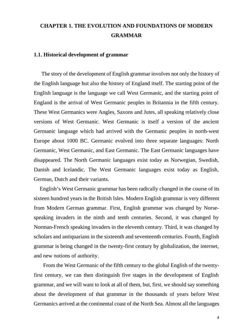 Course Work on Modern Grammar 4
