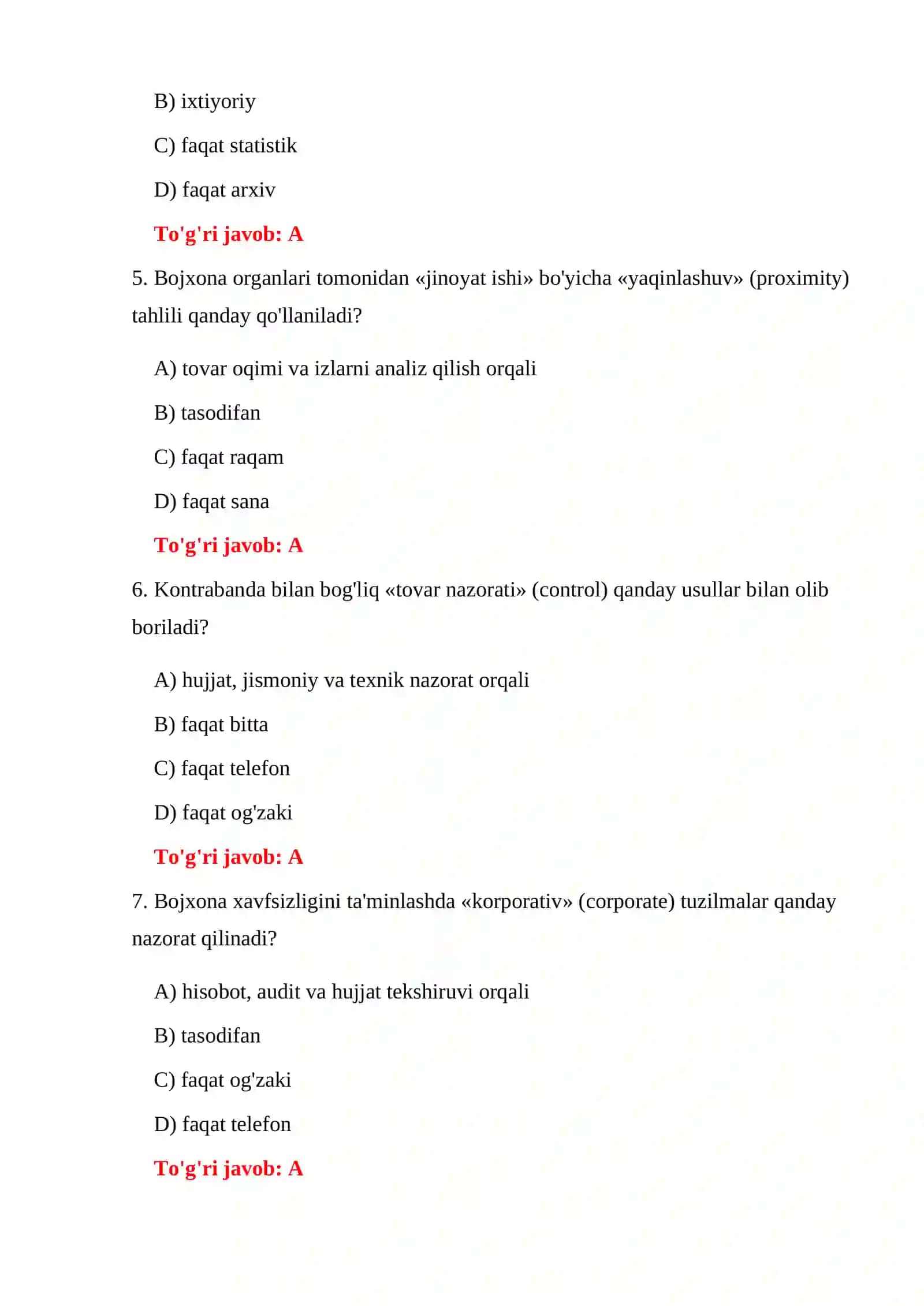KONTRABANDA ANIQLASH TESTLARI 4