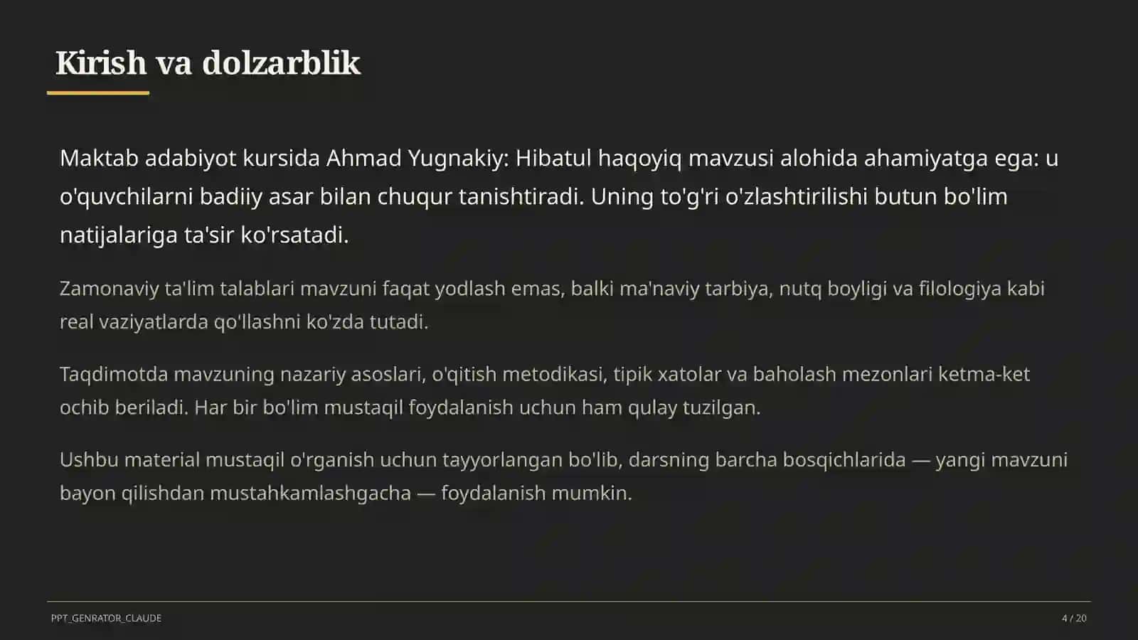 Ahmad Yugnakiy: Hibatul haqoyiq (7-sinf) 4
