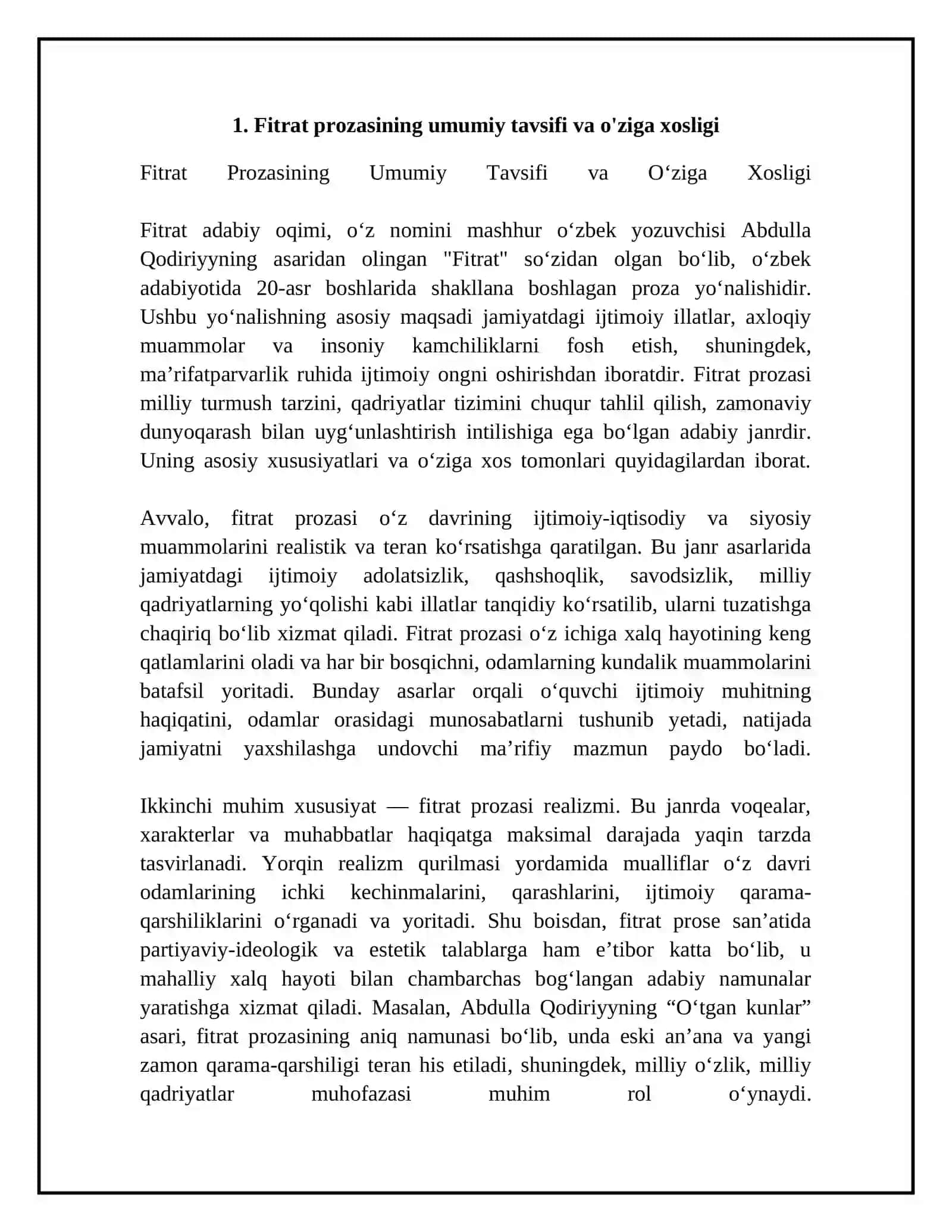 Fitrat prozasida davr illatlarining fosh qilinishi 4