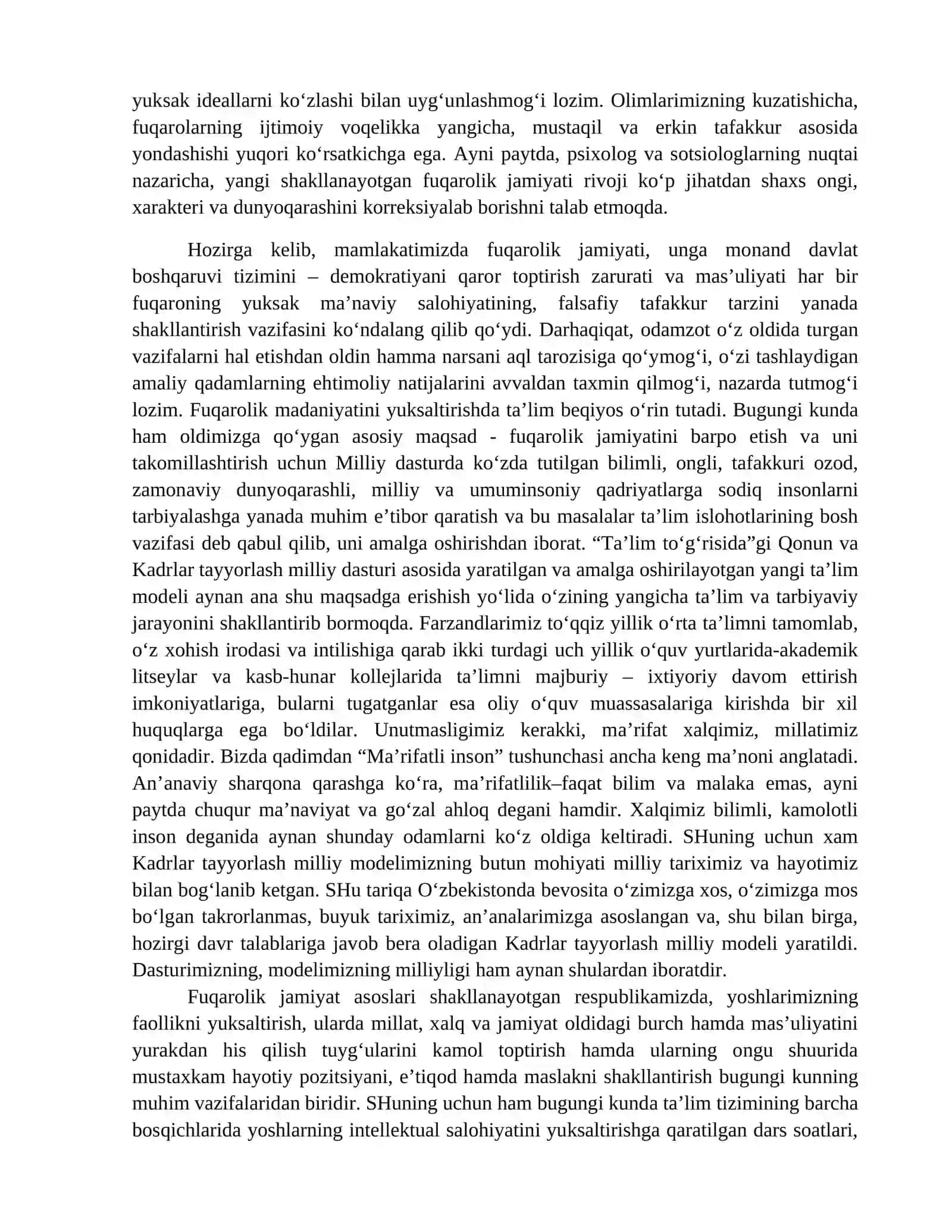 O'zbekiston respublikasini yanda rivojlantirish bo’yicha 2017-2021 yillarda mo’ljallangan harakatlar strategiyasi 4