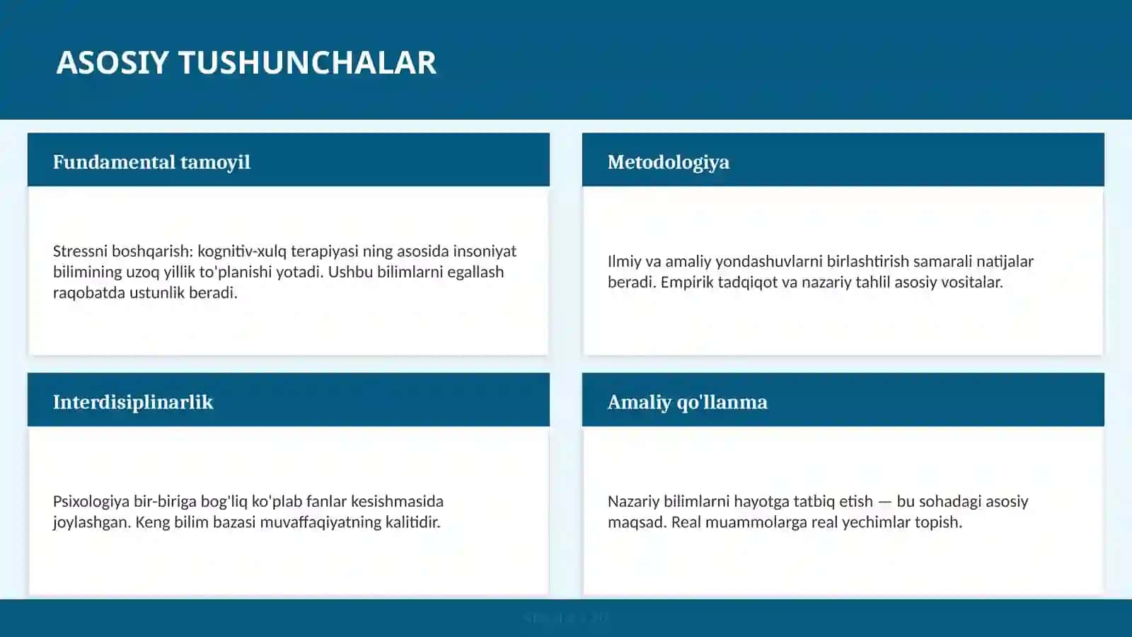 Stressni boshqarish: Kognitiv-xulq terapiyasi 4