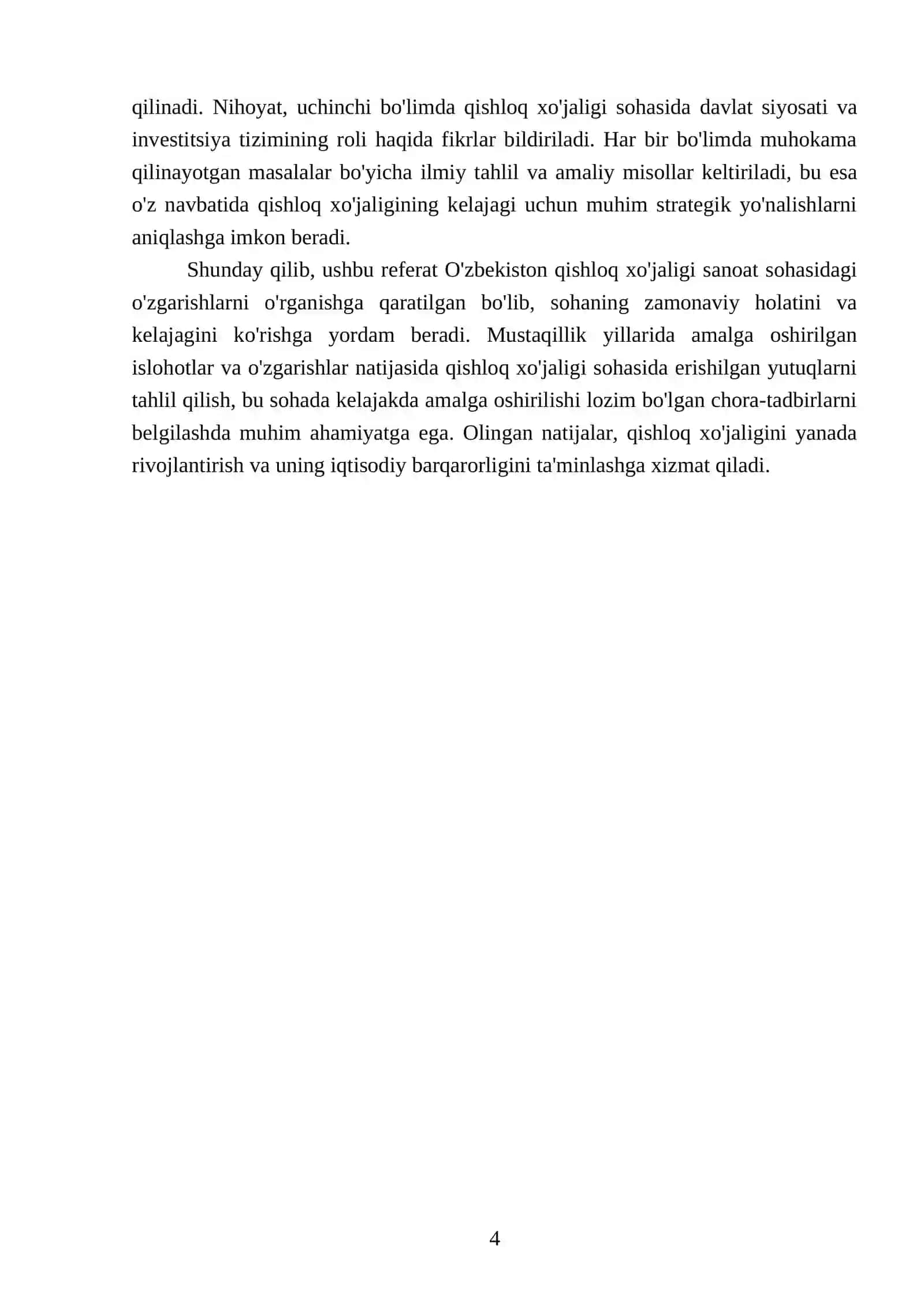 Mustaqillik yillarida qishloq xo'jaligi sanoat sohasidagi o'zgarishlar 4
