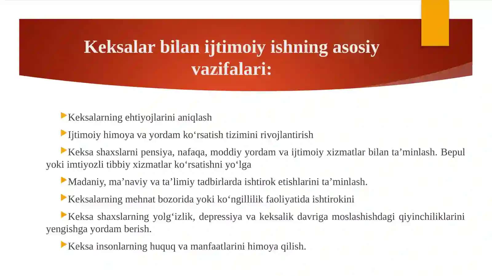 O‘zbekiston Respublikasida keksalarni himoya qilishga oid huquqiy-normativ hujjatlar 4