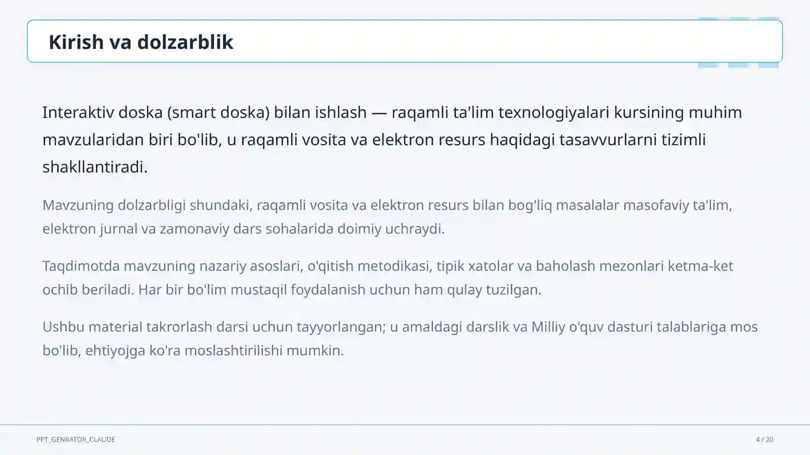 Interaktiv doska (smart doska) bilan ishlash 4