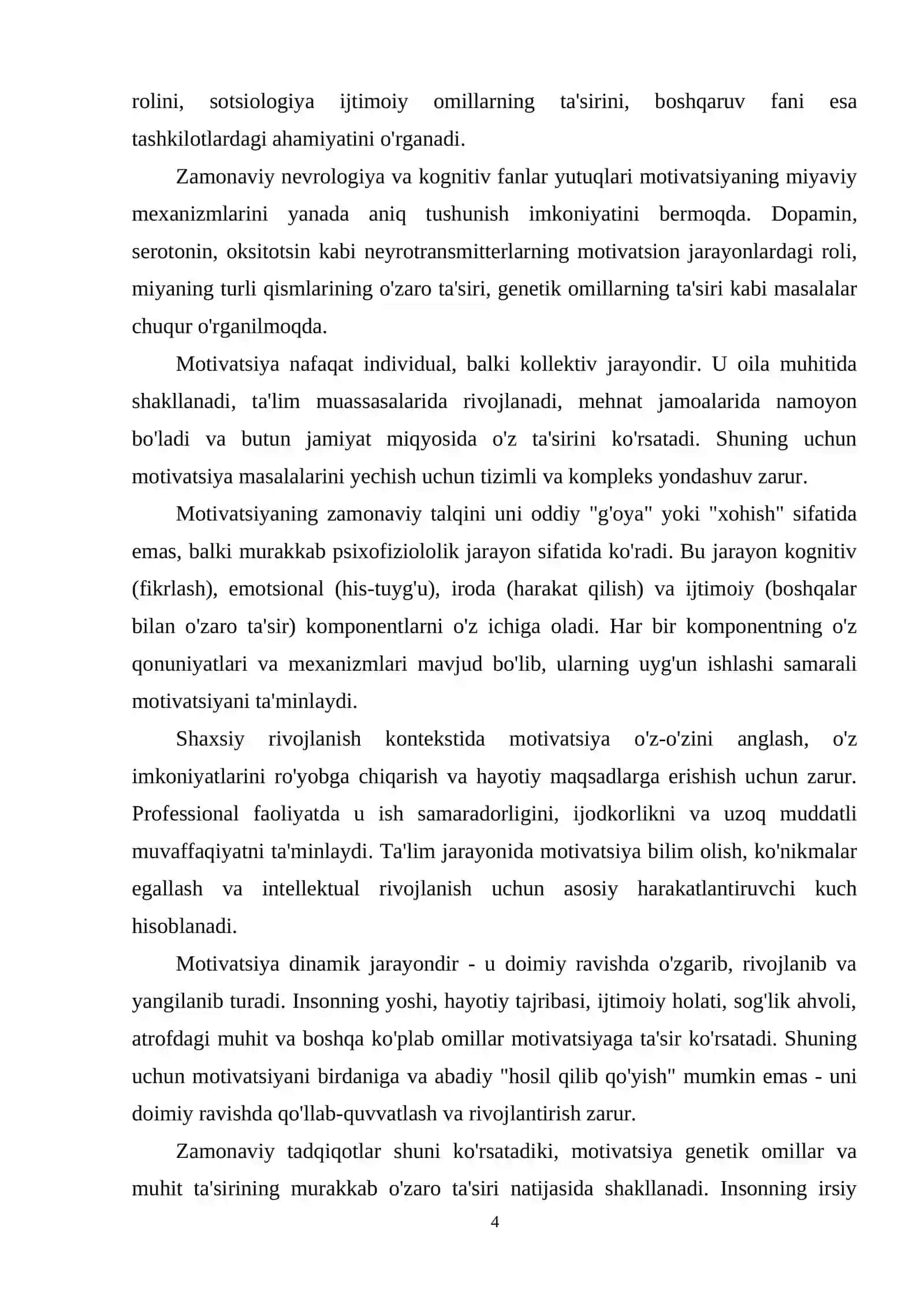 SHAXS RIVOJLANISHINING TURLI DAVRLARDA MOTIVASION JARAYONI 4