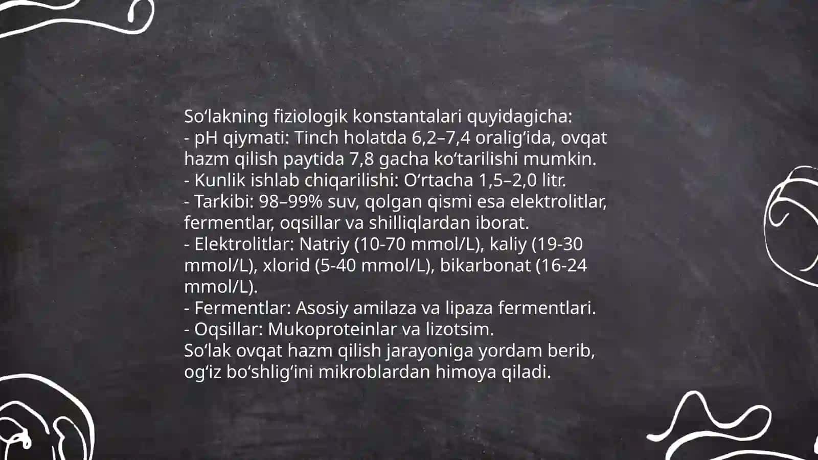 So’lak reaksiyasi fiziologik konstanta sifatida 4