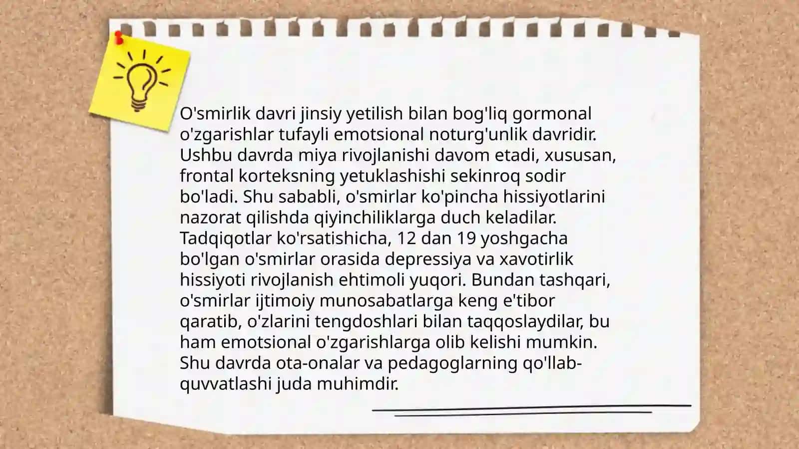 O'smirlik davridagi psixik rivojlanishning umumiy tavsifi 4