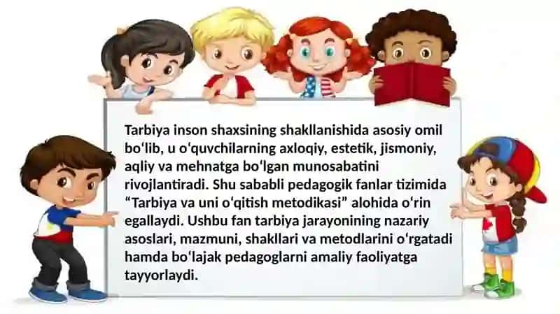 TARBIYA VA UNI O‘QITISH METODIKASI FANINING MAQSAD VA VAZIFALARI TARBIYA VA UNI O‘QITISH METODIKASI FANINING MAQSAD VA VAZIFALARI. 4
