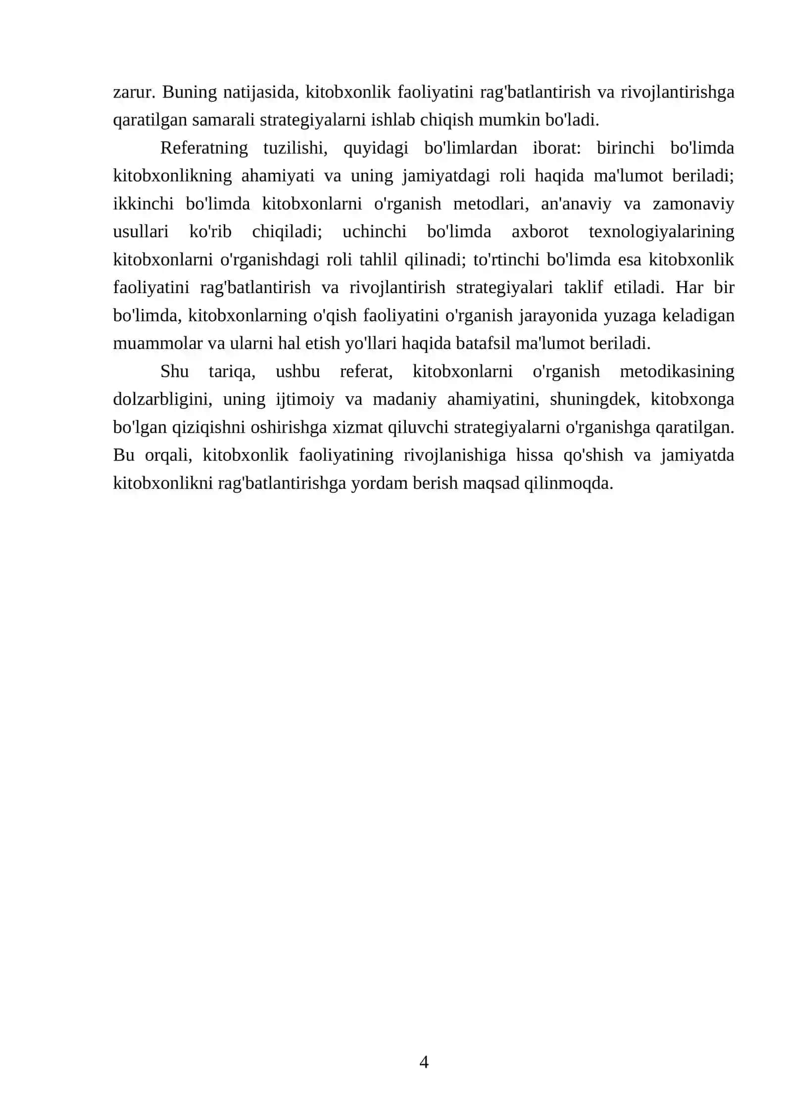 Kitobxonlarni o’rganish metodikasi 4