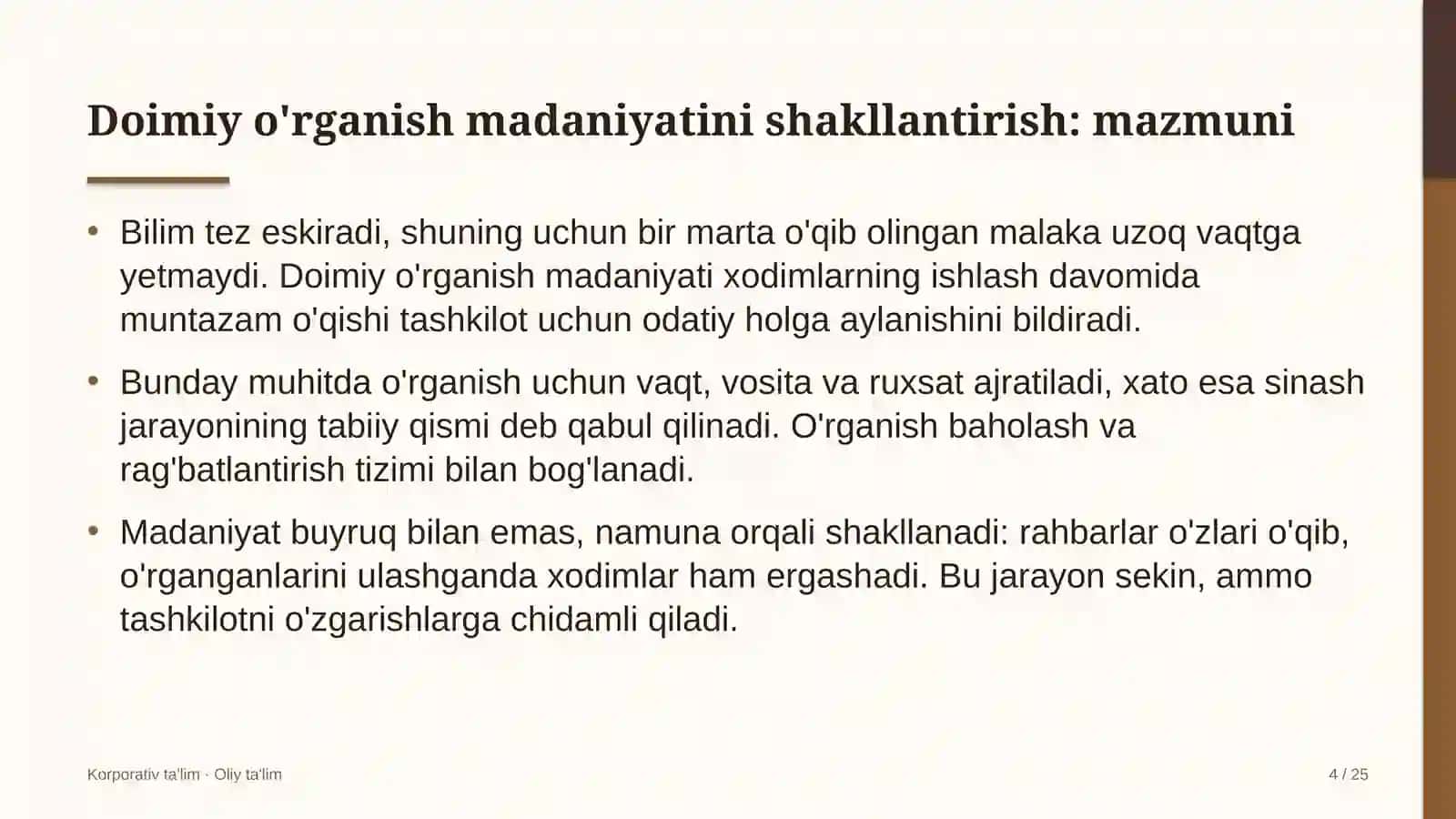neft mahsulotlari savdosida doimiy o'rganish madaniyatini shakllantirish 9984 4