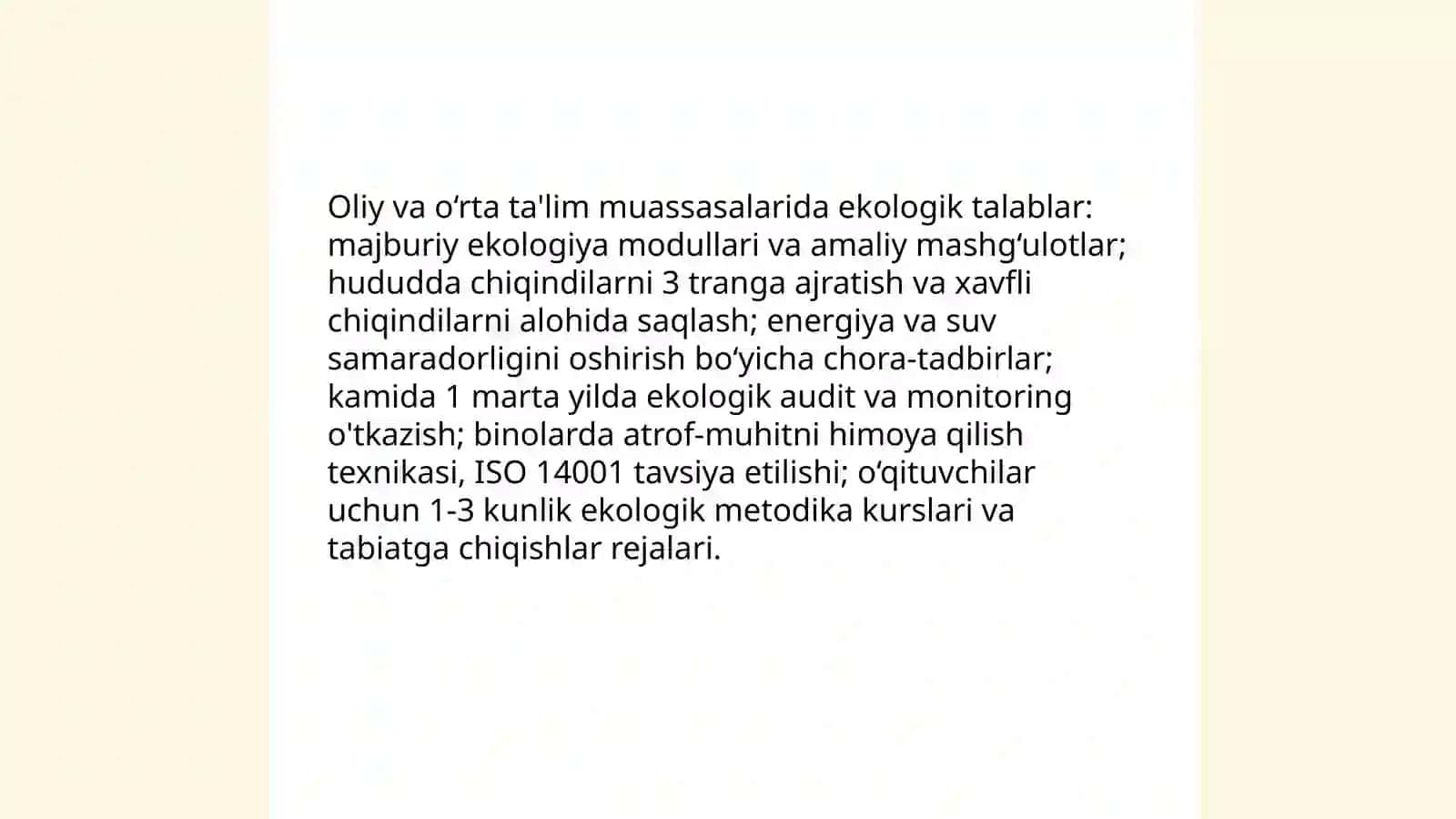 Tabiatni muhofaza qilish masalalarini meyoriy hujattlarda yoritilishi 4