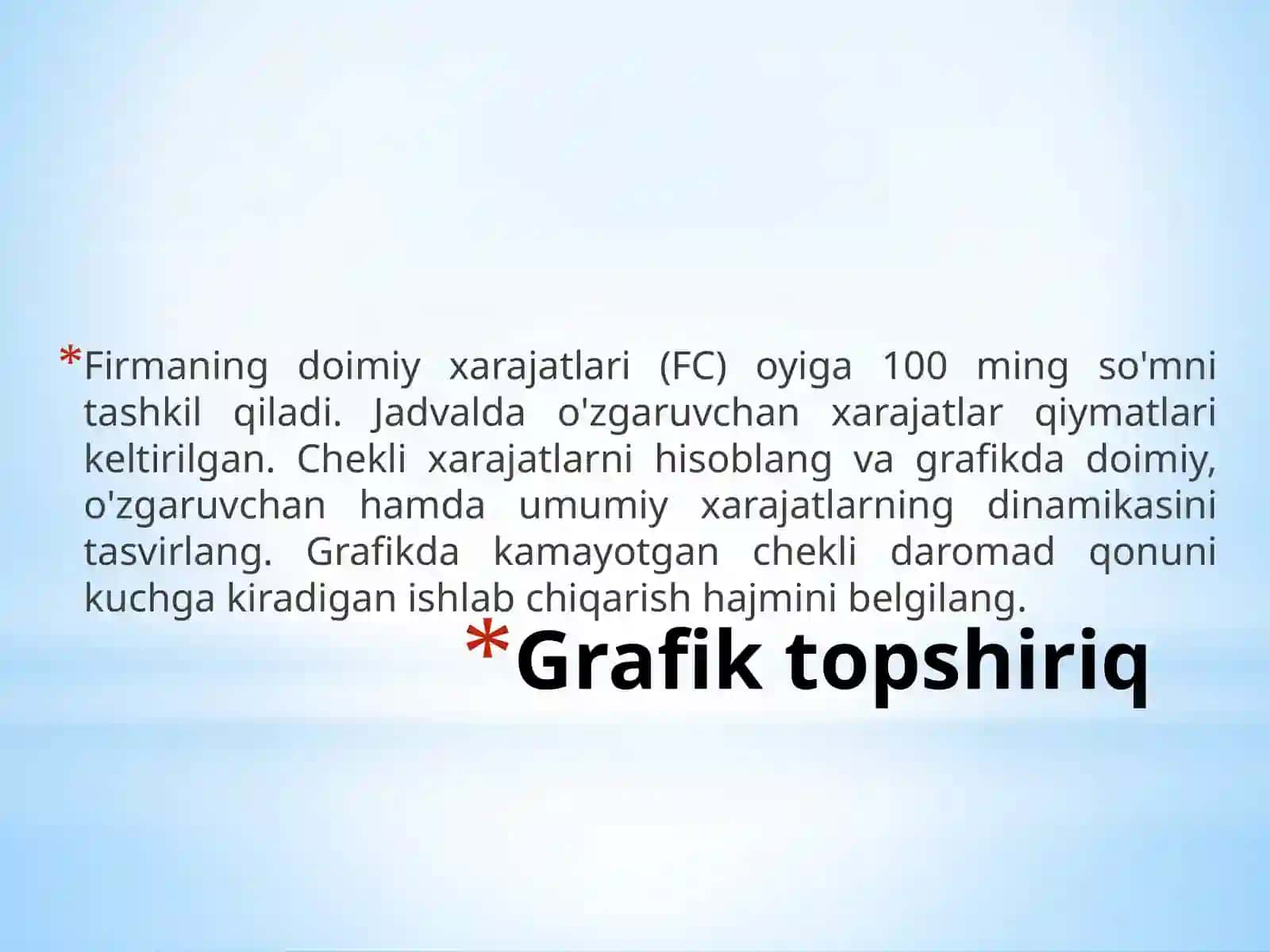 Iqtisodiyot - Kamayotgan daromad qonuni 4