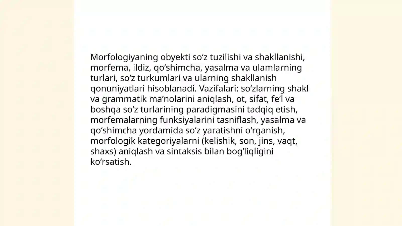 Grammatika - til gap qurilishini o'rganuvchi soha sifatida. Morfologiya va sintaksis 4