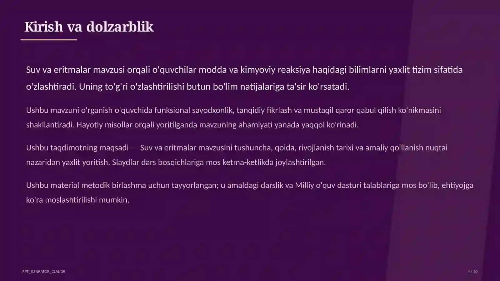 Kimyo (7–11) — metodik birlashma uchun 4