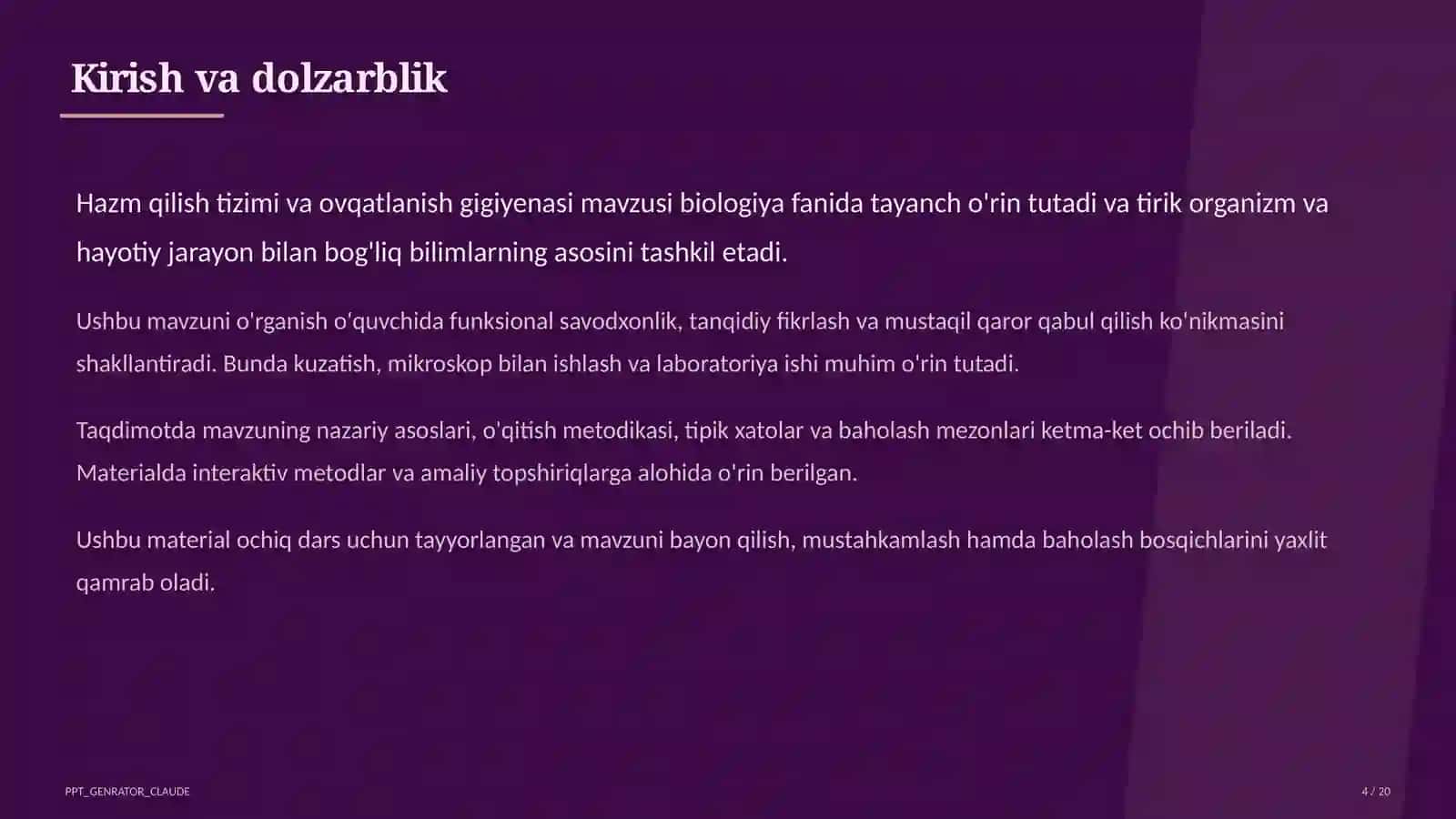 Hazm qilish tizimi va ovqatlanish gigiyenasi (8-sinf) 4