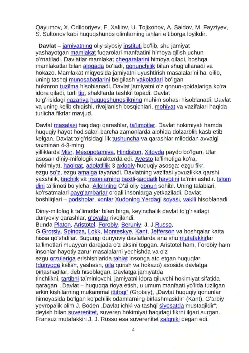Davlat va Huquq Nazariyasi REFERAT 4