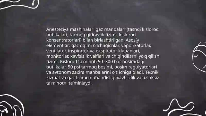 Xirurgiya va reanimatsiya bólimlari asosiy jihoz va anjomlari 4