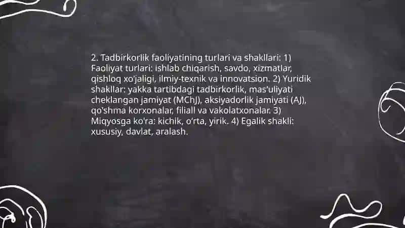 Tadbirkorlik faoliyati va tadbirkorlik kapitali 4