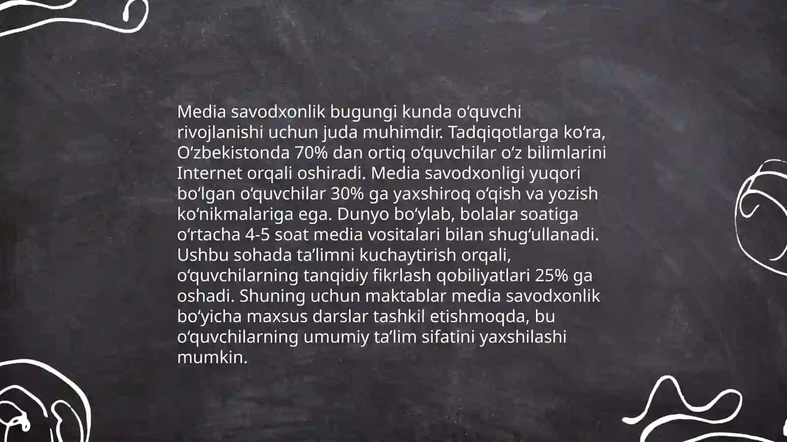 Oʻzbekiston talim tizimida media taʼlimning urni Gulboyeva Madina 4