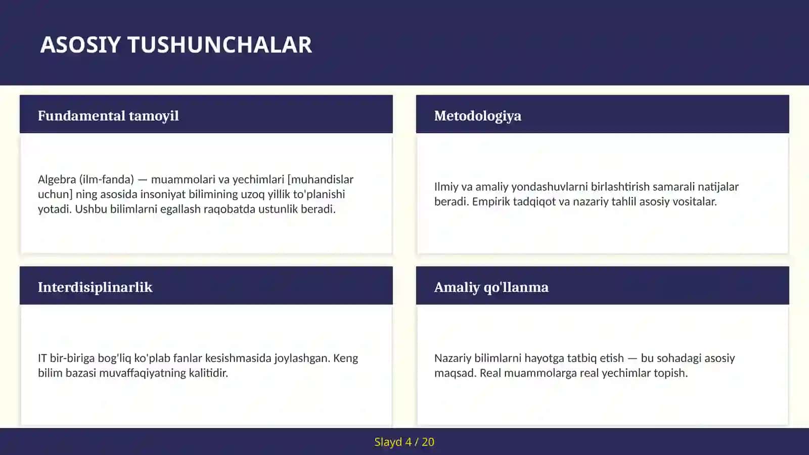Algebra (ilm-fanda) — muammolari va yechimlari [muhandislar uchun] 4