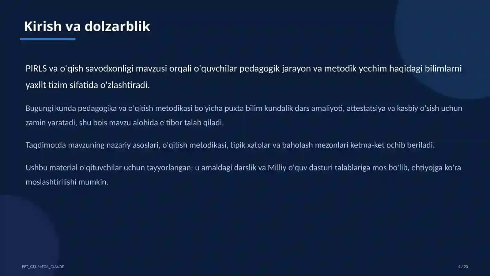 PIRLS va o'qish savodxonligi 4