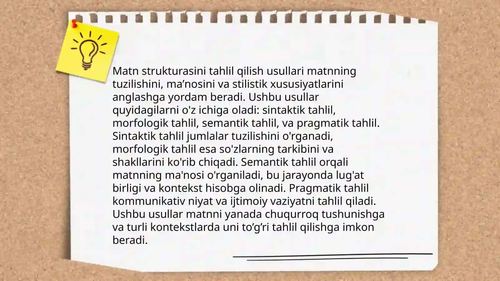 Yozish malakasi boʻyicha til materiallarini tahlil qilish 4