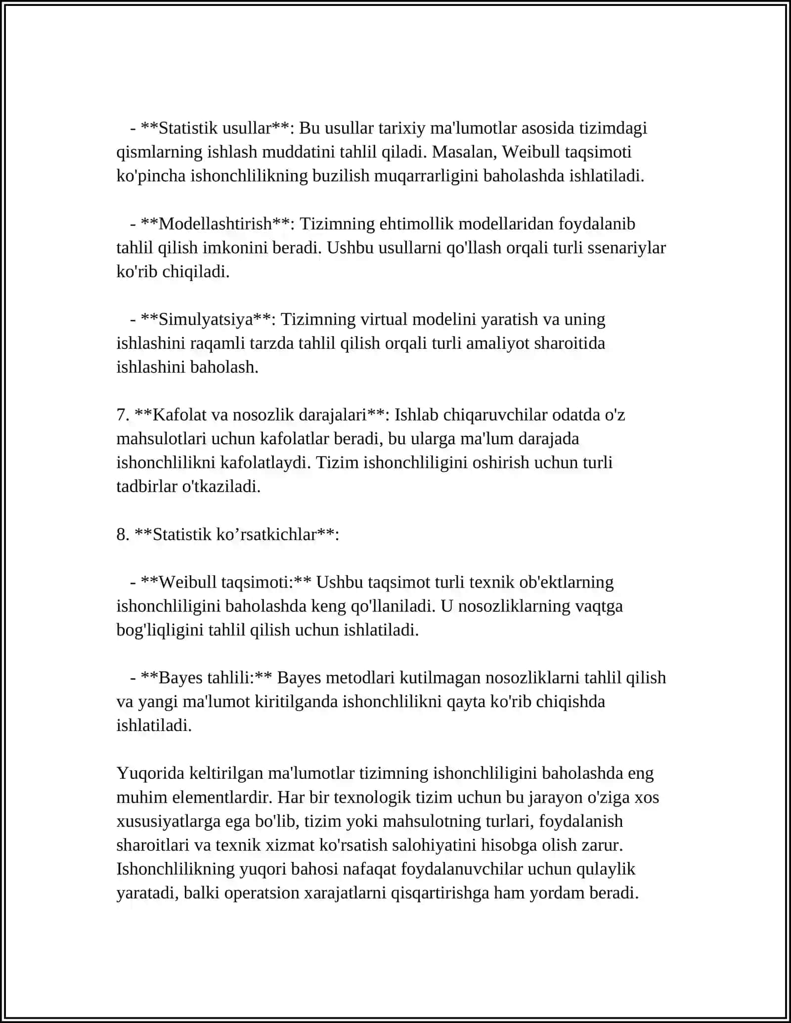 Tiklanuvchan Elektron Hisoblash Tizimlari Ishonchiligini Taxminiy Hisoblash Usuli 4