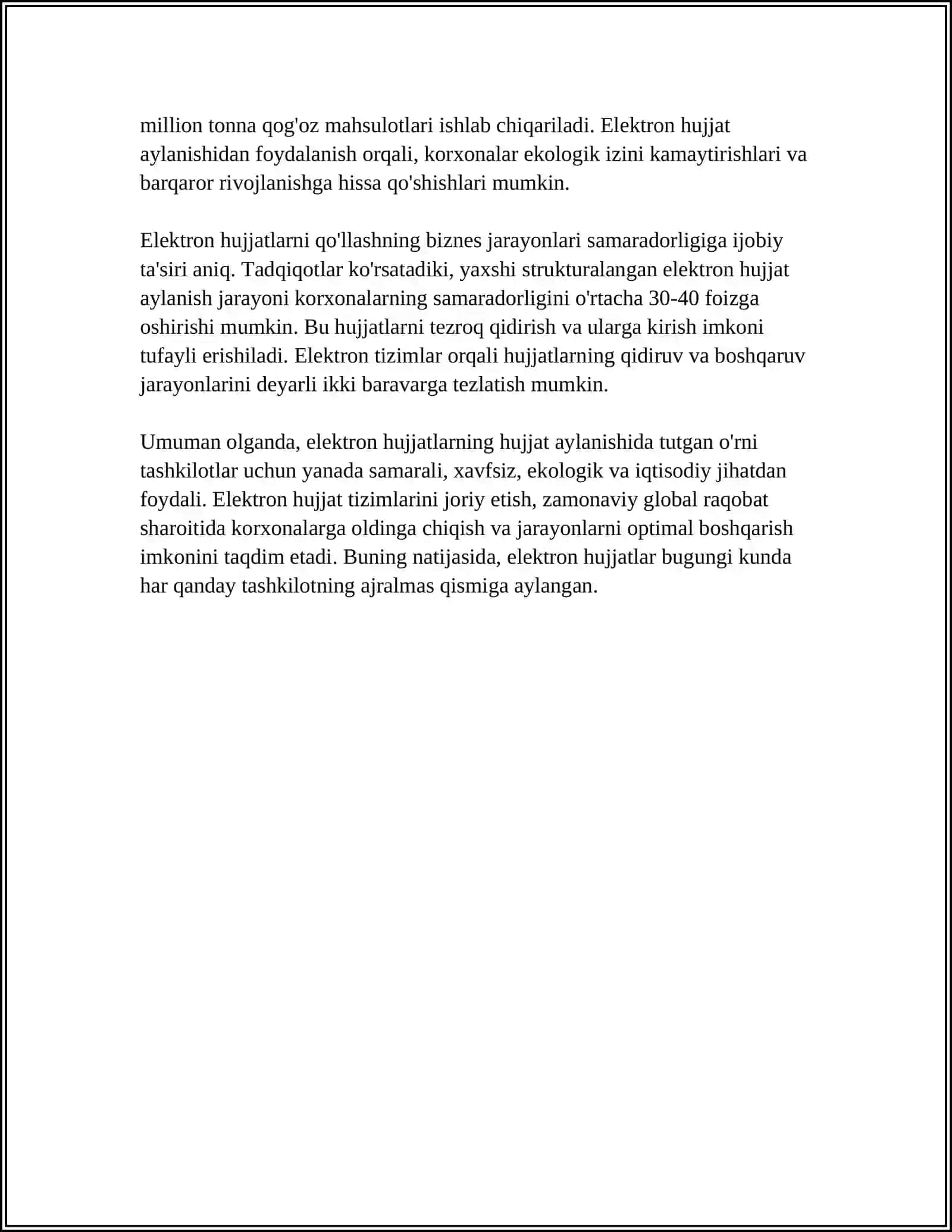 HUJJAT AYLANISHI. ELEKTRON HUJJATLAR 4