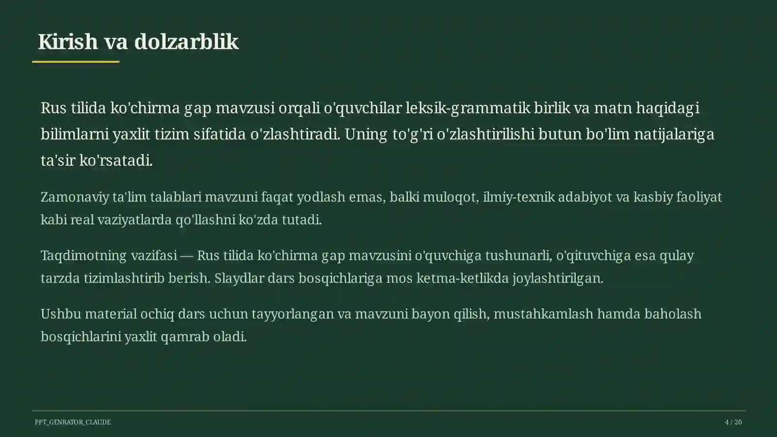 Rus tilida ko'chirma gap (9-sinf) 4