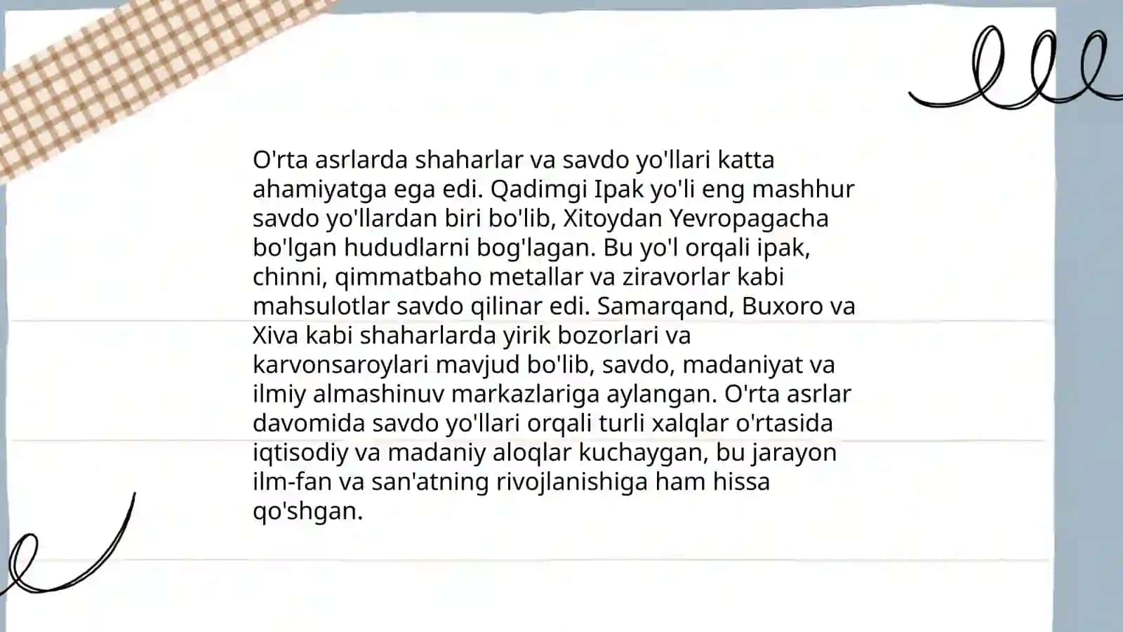 O'rta asirlarda hunarmanchilik va shaharlarining rivojlanishi 4