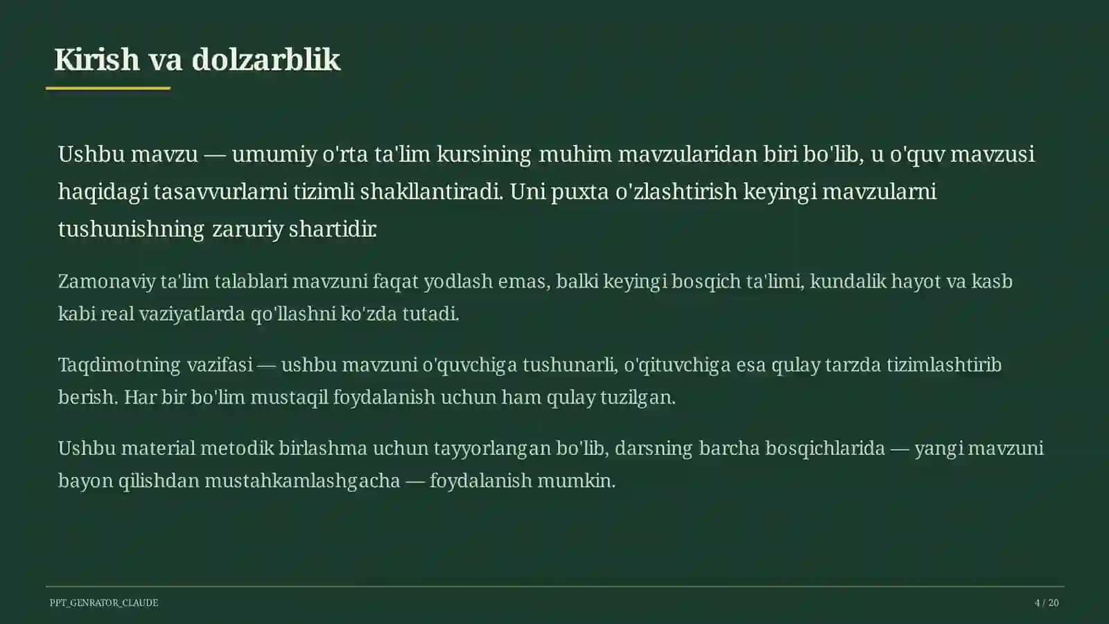Sinf soati uchun 2026-2027 o'quv yili mavzulari: tarbiyaviy soatlarni rejalashtirish (2026) 4
