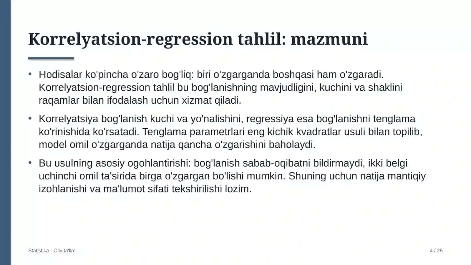 Elektronika do'konlarida korrelyatsion-regression tahlil 4