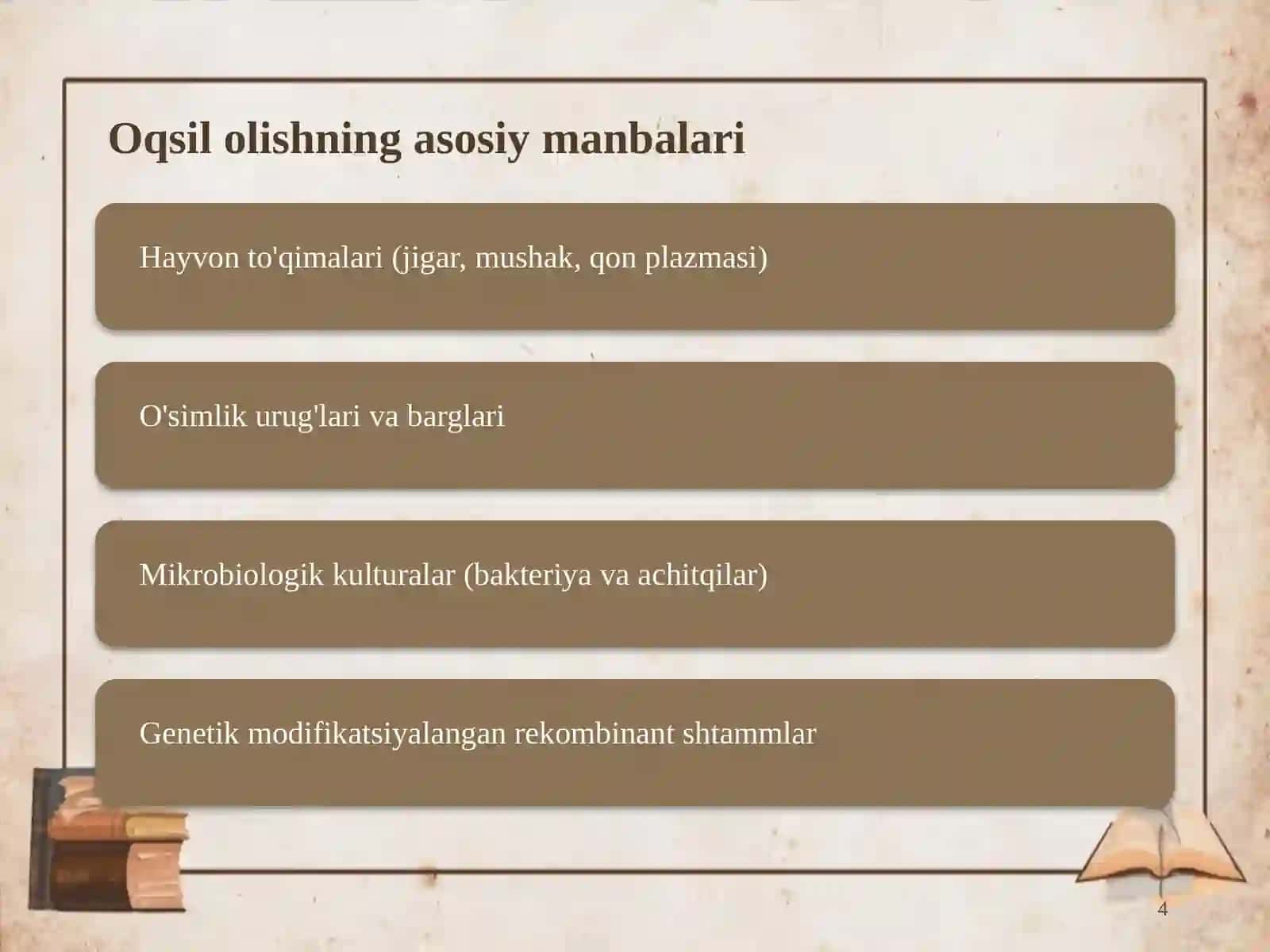 Oqsillarni Tabiiy Manbalardan Ajratib Olish 4