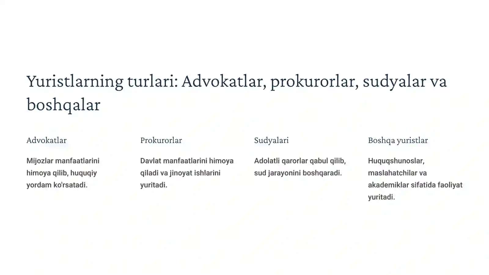 Men yoqtirgan kasb vakillarining faoliyati Yuristlar 4