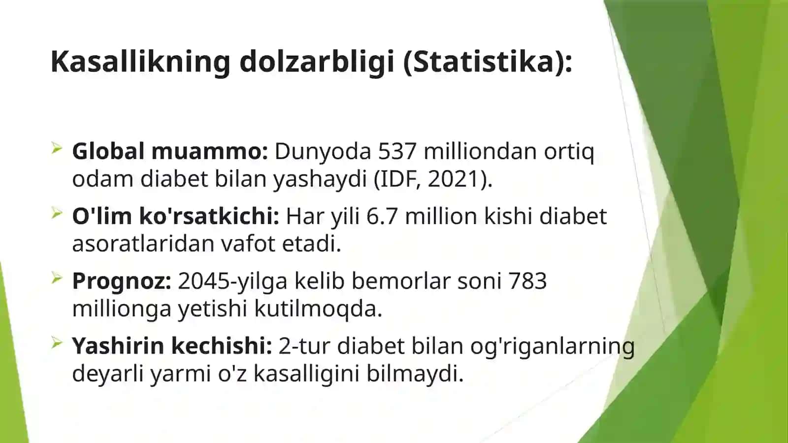 Qandli diabet: Etiologiyasi, tasnifi va rivojlanish omillari 4