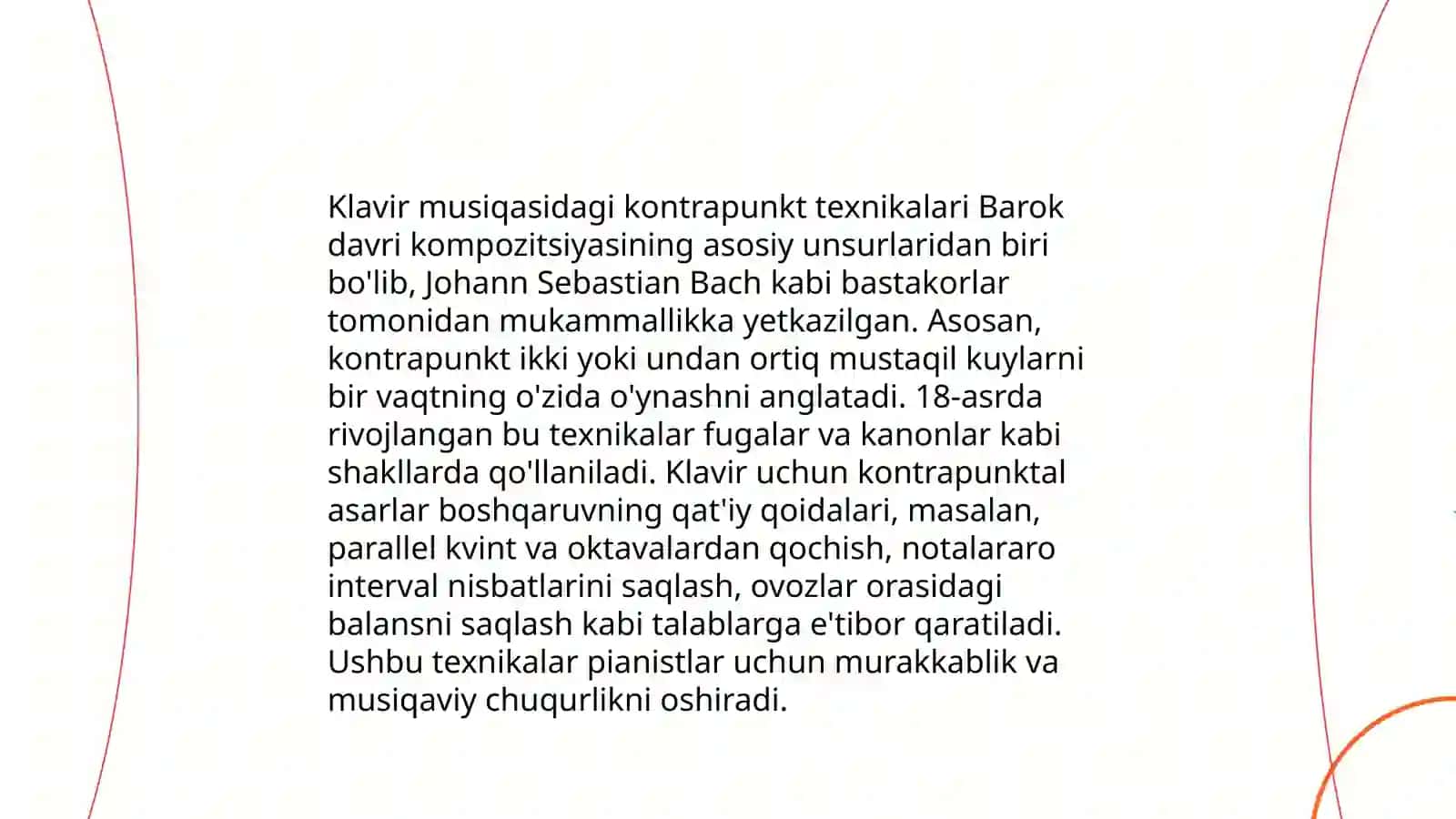 I.S.Bax ijodidagi polifonik uslub. Klavir musiqasi 4