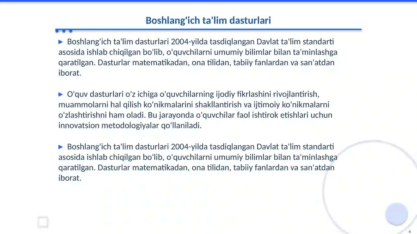 Rossiya federatsiyasida boshlangʻich ta’lim 4