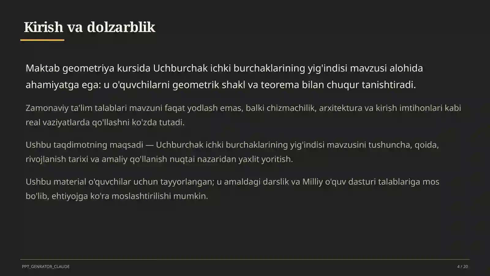 Uchburchak ichki burchaklarining yig'indisi (7-sinf) 4