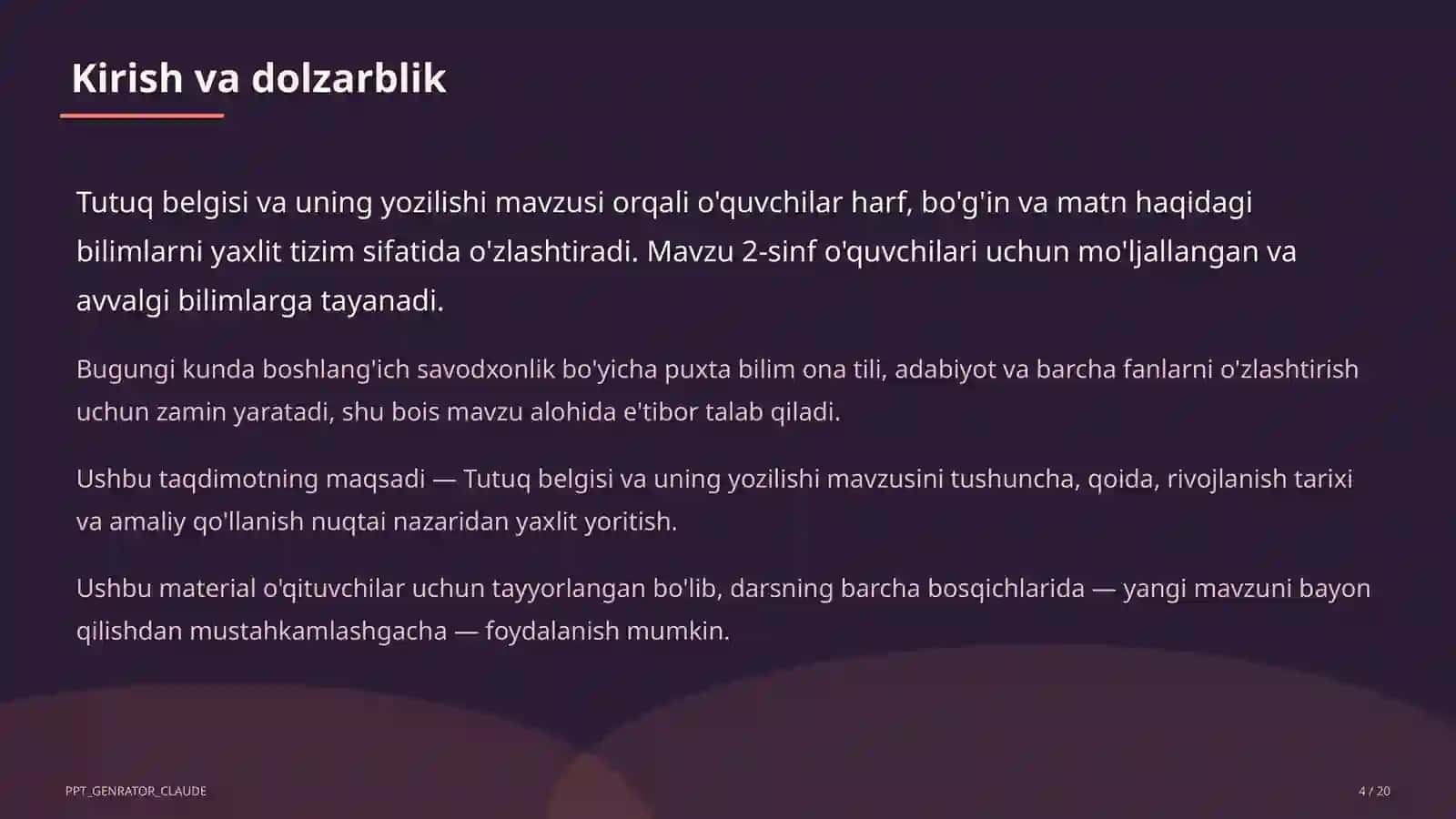 Tutuq belgisi va uning yozilishi (2-sinf) 4