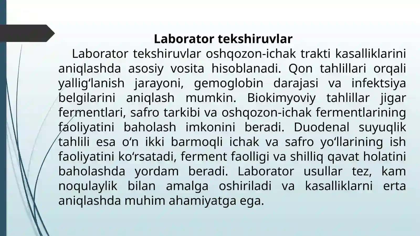 Oshqozon-ichaktrakti patologiyasida laborator va instrumental tekshiruvlar 4