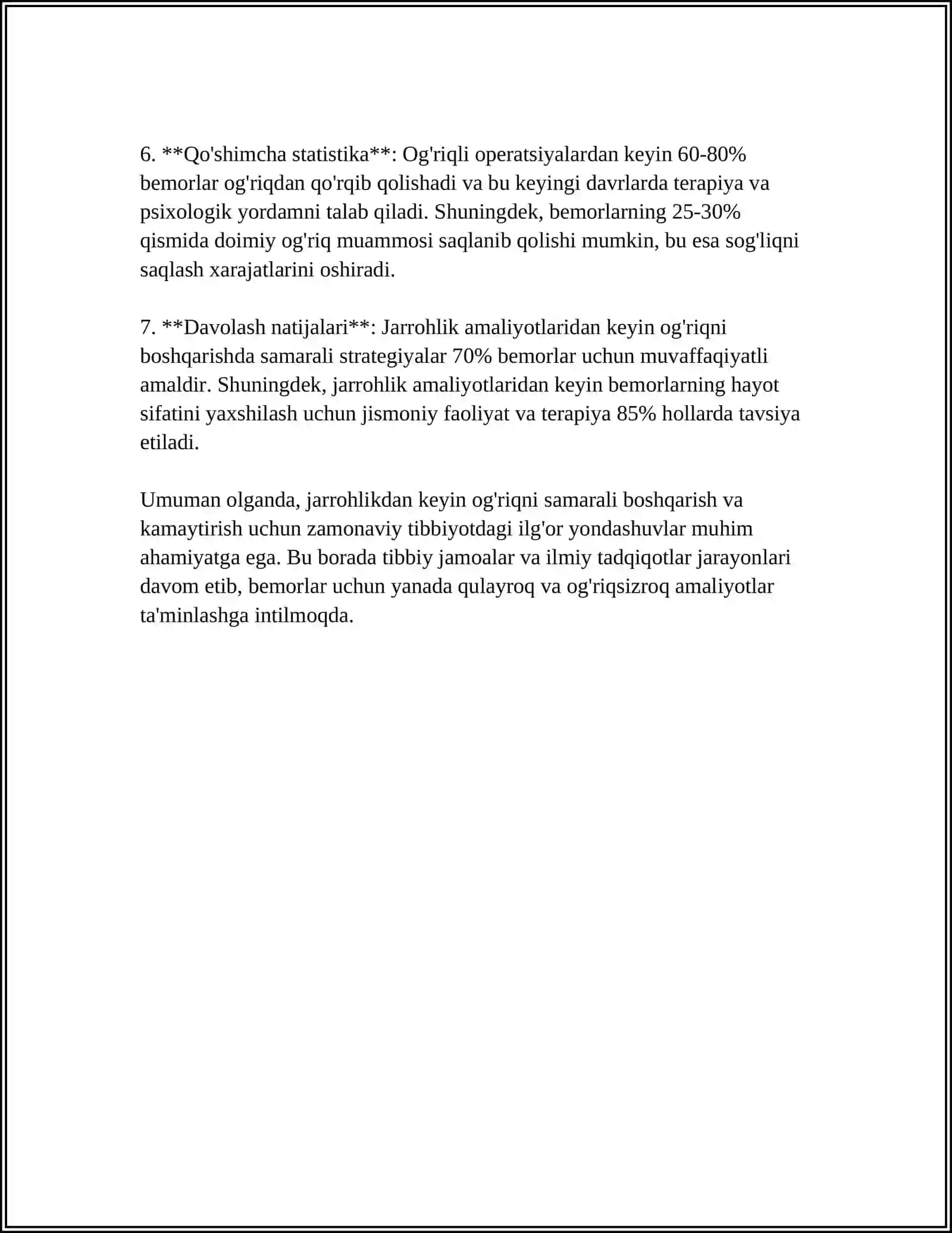 MUSTAQIL ISH Mavzu: HIRURGIK KASALLIKLAR HAQIDA 4
