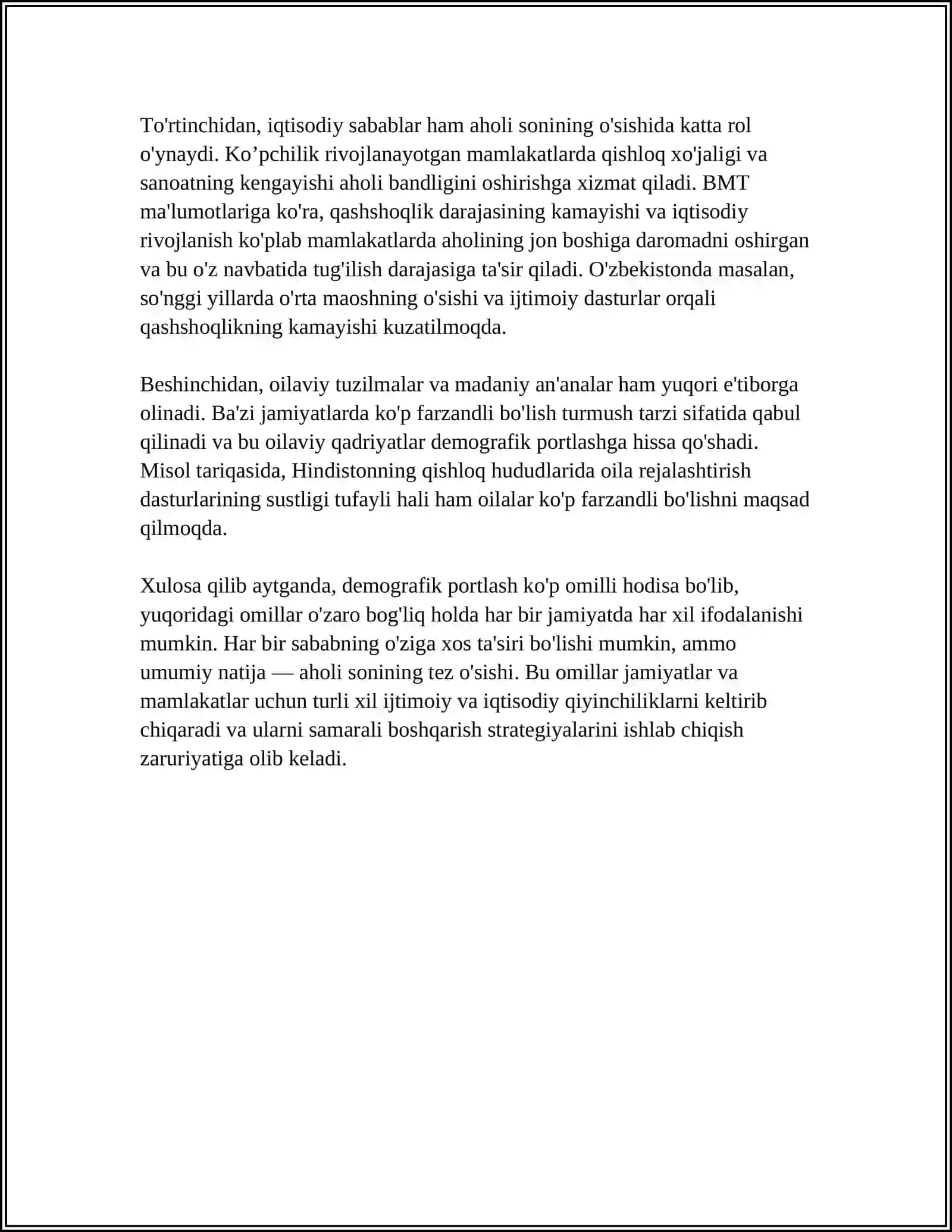 DEMOGRAFIK PORTLASH VA DEMOGRAFIK TANGLIK JARAYONI 4